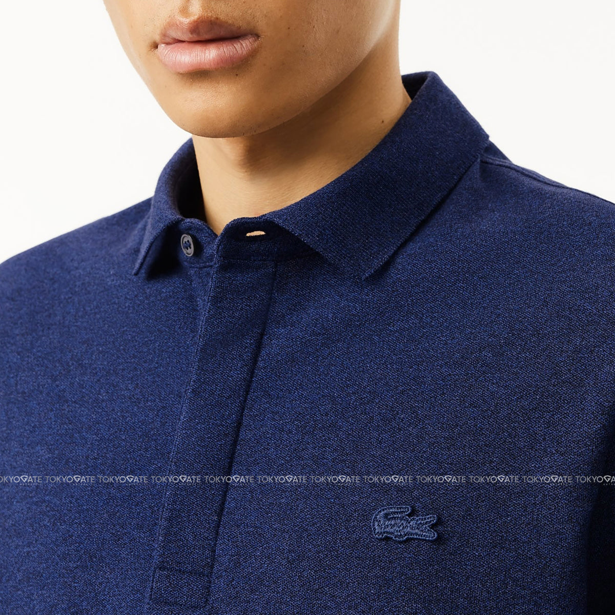 Áo polo Lacoste LS PH2481 3GF Paris Stretch Piqué Blue Chine Regular Fit