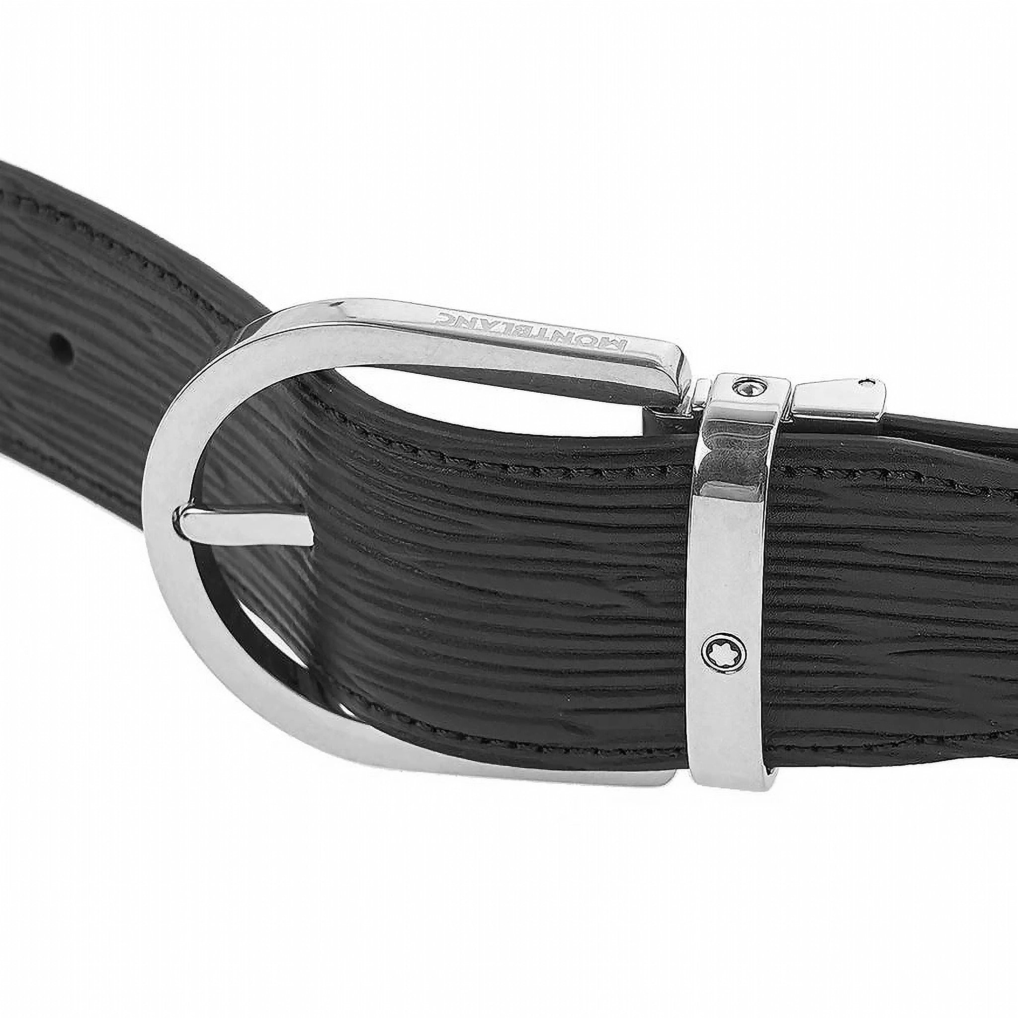 Dây lưng Montblanc MB131172 Black Grey Leather Belt