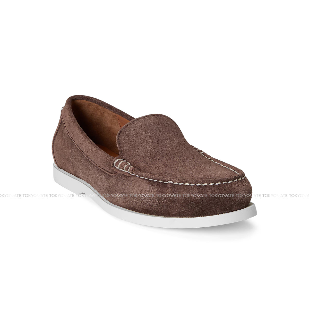 Giày Polo Ralph Lauren 803P09766001 Merton Suede Venetian Loafers Dark Brown Suede