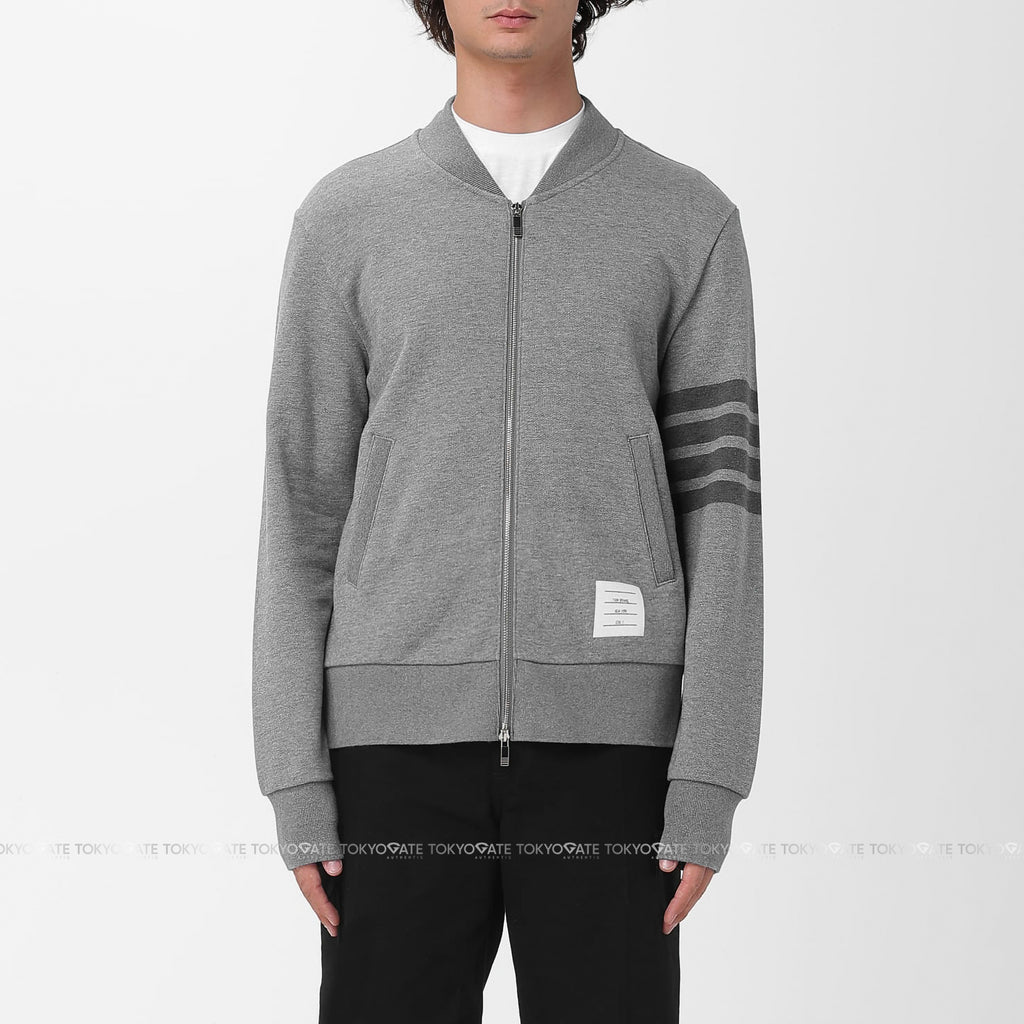 Áo khoác Thom Browne MJT280A 06910 035 Tonal 4-Bar Classic Loopback Med Grey Regular Fit