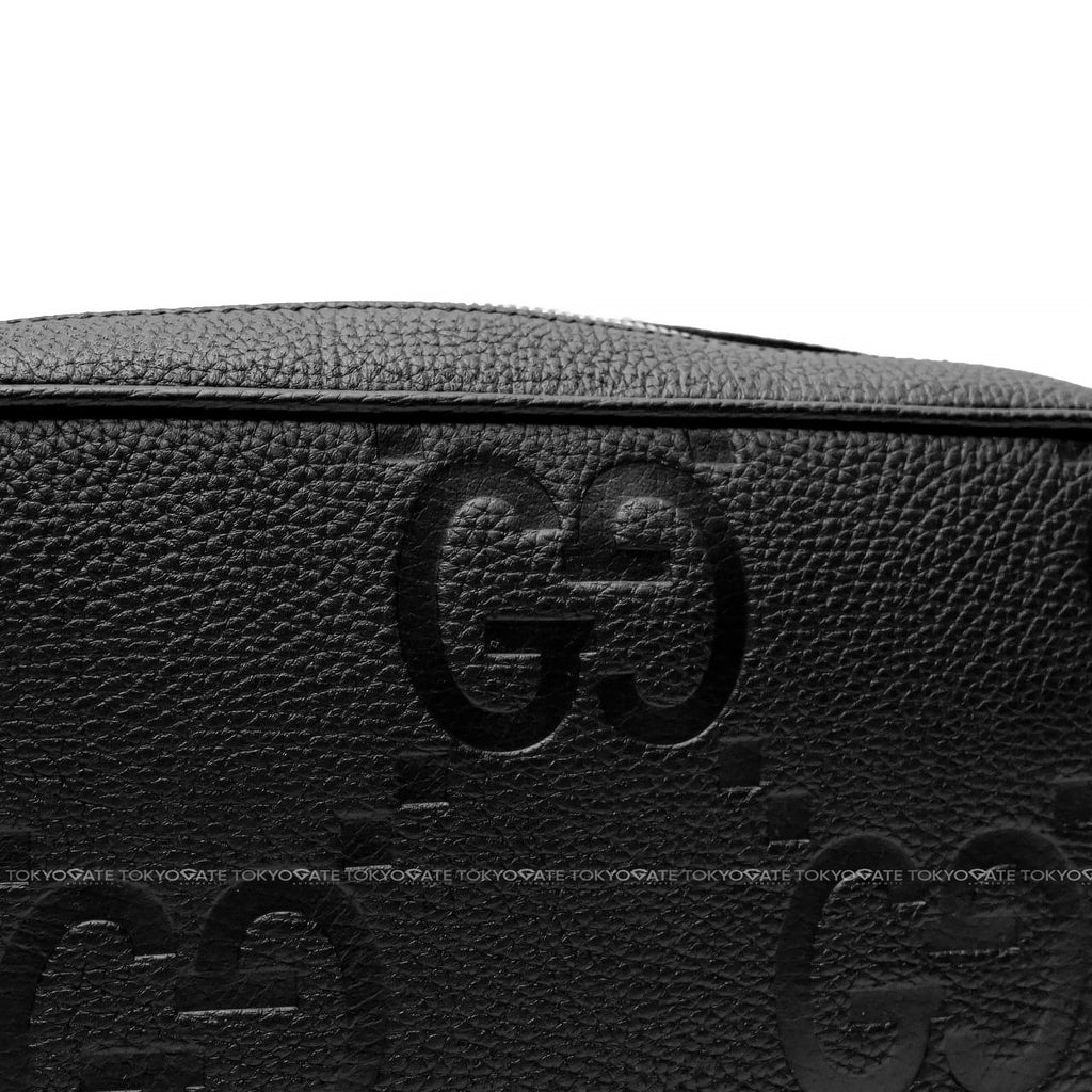 Clutch Gucci 766957 AABY0 1000 Jumbo GG Leather Toiletry Case Black